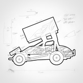 Original Sketches for Die Cast Sprint Car