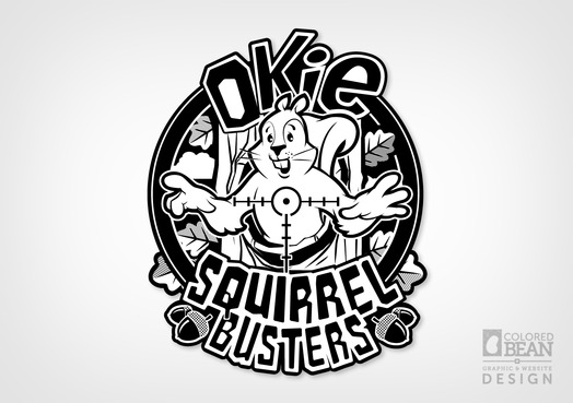 Okie Squirrel Busters 1-Color Logo Design