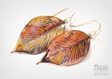 Alyxia Leaf Earrings with Iridescent Copper Finish