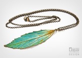 Catmint Leaf Necklace with Copper Verdigris Finish from Alyxia Leaf