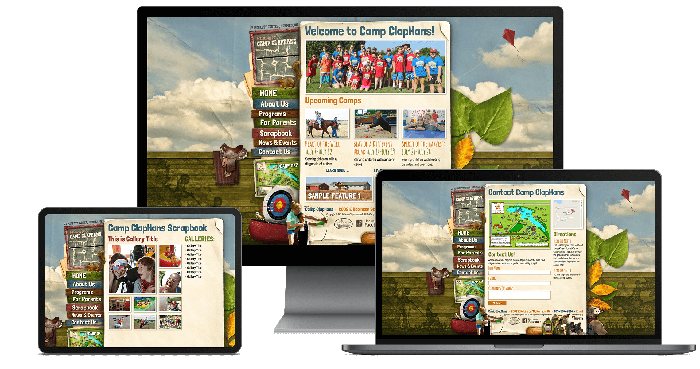 Camp ClapHans Website Design