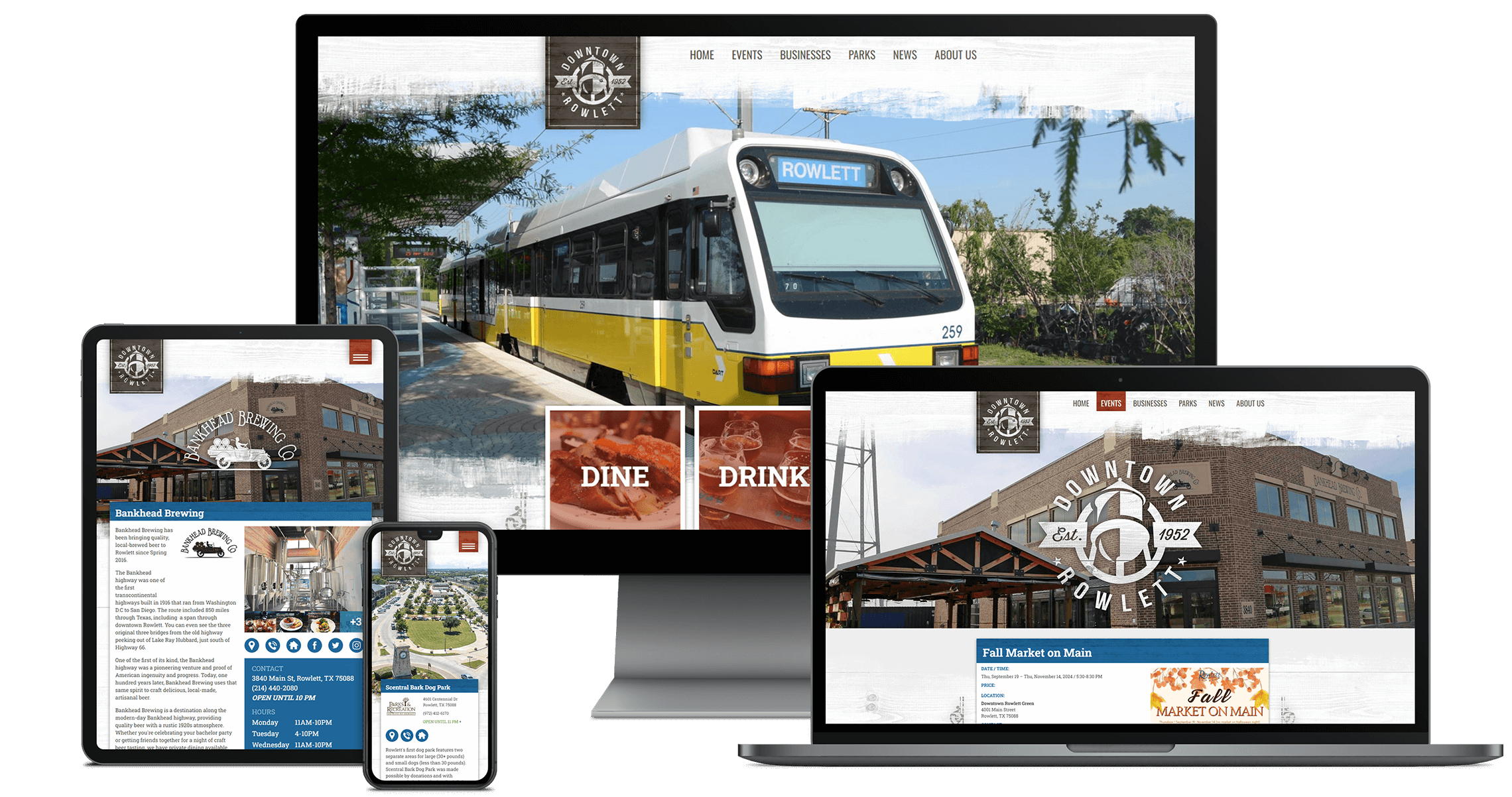 Village of Rowlett Downtown Website Design