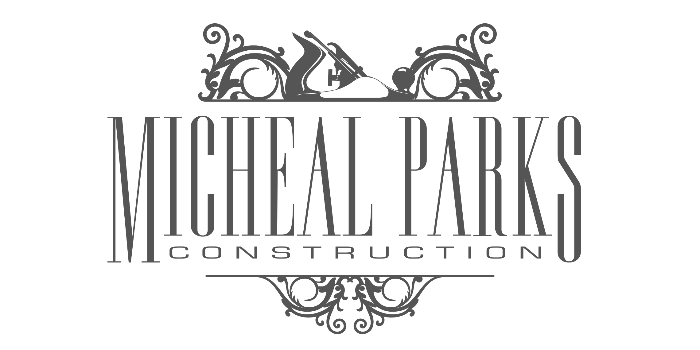 Micheal Parks Construction Logo Design (1-color version)