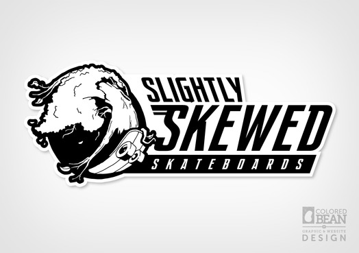 Slightly Skewed Skateboards 1-Color Logo Design